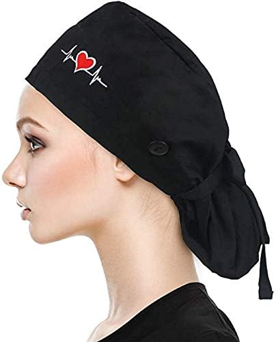 TERBKLF כובע עבודה של נשים עם רצועת זיעה, כובע אחורי בופנט מתכוונן עם כפתור עם כפתור אחד גודל רב צבע