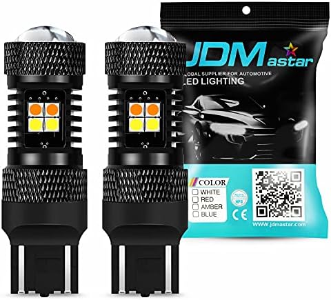 Jdm astar בהיר במיוחד 3030 שבבים לבן/צהוב 7443 7444 נורות LED מיתוג עם מקרן לפנסי פניות