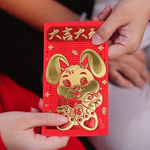 סטובוק 48 חבילה אדום מעטפות סיני 2023 שנה של ארנב אדום מעטפות סיני חדש שנה אדום מנות הונג באו סיני מזל כיס לחתונה סיני