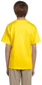 מאת Hanes Youth 52 Oz, 50/50 חולצת טריקו Ecosmart - צהוב - xl -