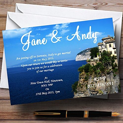 מתנשא בחול בסורנטו איטליה הזמנות לחתונה בהתאמה אישית