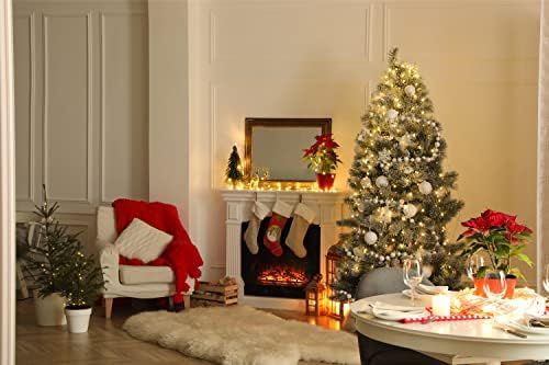 אוצרות קרוליין CK4010CS פתיתי שלג לחג המולד גרב חג המולד, אח תלויה גרביים עונת חג המולד עיצוב חג המולד קישוטים לחג משפחתי,