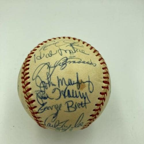 טירון ג'ורג 'ברט 1973 קבוצת קנזס סיטי רויאלס חתמה על בייסבול אל קרונין JSA - חתימות בייסבול