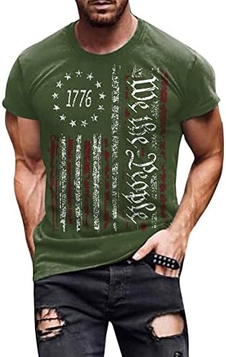 חולצות פטריוטיות לגברים, אמריקה דגלו חולצות גברים לגברים חולצה פטריוטית שרוול קצר 4 ביולי חולצות גרפיות גרפיות