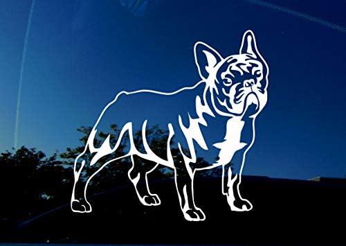 בולדוגים צרפתים - מדבקה מדבקות כלבים צרפתית חמודה לחלון משאית מכונית - גודל שמאל וימין 5.5 x 5.3 אינץ '