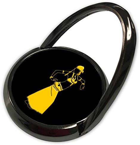 עיצוב אלכסיס של אלכסיס - ריקוד בטן - צללית רקדנית בטן. תנועה חלקה. צהוב על מתנה שחורה - טבעת טלפון